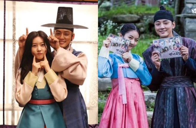 尹施允与金赛纶在《魔女宝鑑》饰演情侣，两人实际相差14岁引热议。（图／翻摄自X）