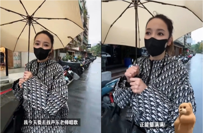 侯佩岑影片意外曝光「真实髮际线」。（图／翻摄自侯佩岑 微博）