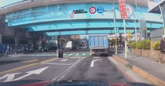 待转变「待撞」！砂石车两轮离家出走 超扯画面曝光