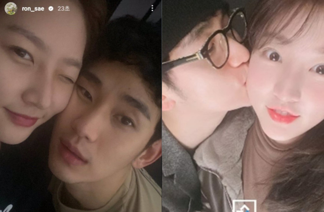 金赛纶与金秀贤亲密照被曝光，金秀贤坦承曾交往一年，但是在女方成年时期发生的。（图／IG@ron_sae、YouTube 가로세로연구소）