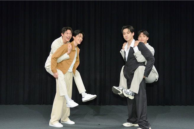 《對立而已》首映會，林輝瑝（左起）、幸卓輝、寶弟、紀成澔。（三立提供）