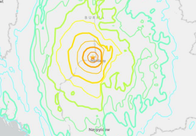 气象署公布缅甸地震资讯。（图／气象署提供）