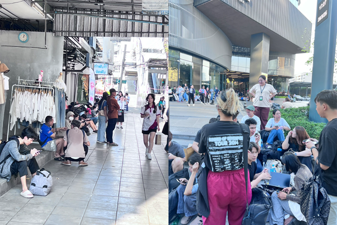 曼谷市中心几乎陷入停摆，由于捷运、公车等大眾运输全面中断。（民眾提供）