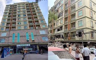 影》緬甸8.2強震！大樓倒塌「剩6層」瓦礫堆傳人聲 嬤等不到救援亡