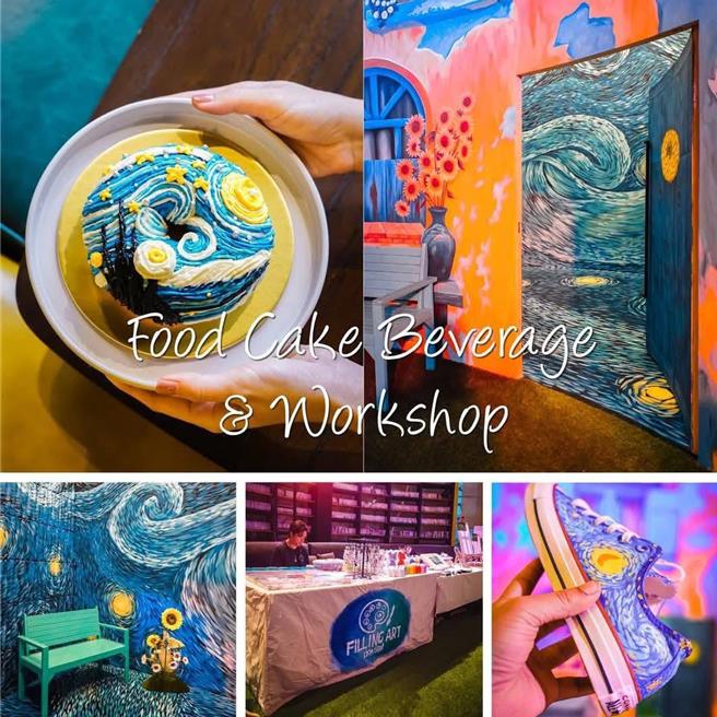 朱正生歷经地震惊魂后，回到饭店看星空咖啡厅美照舒缓心情。（朱正生提供）