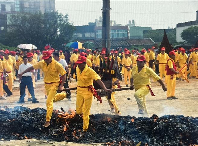 桃园市竹围福海宫「飞辇轿、过金火」预定4月5日在芦竹海湖的福安府临时坛举办。（福海宫提供）
