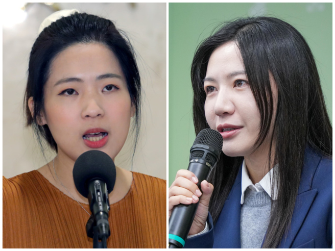 蓝委徐巧芯、绿委吴沛忆。（中时资料照合成）