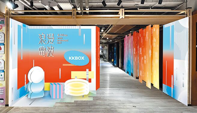 KKBOX与诚品生活南西「浪漫电波ON AIR」会员日合作，将于4月7至13日在4楼Event Space举办期间限定展览（见图），同时与林洁心、福梦FUMON等多位歌手与乐团合作，于现场播放新歌及独家录制语音，让民眾沉浸感受音乐的浪漫。（KKBOX提供）