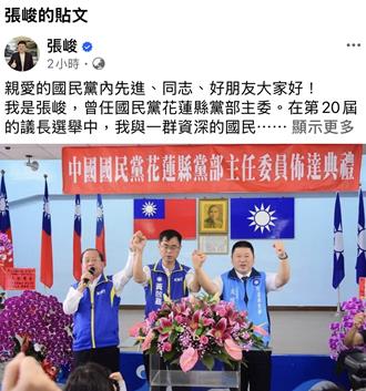 花蓮縣議長張峻發文表態了  反對大罷免但支持罷免傅崐萁