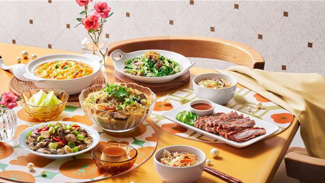 京站小碧潭推「真珠母亲节6人套餐」，推荐价4388元。（京站提供／朱世凯台北传真）