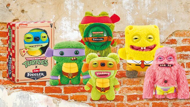 玩具反斗城引進獨有醜萌感的英國超萌牙怪「放克牙寶」，圖為海綿寶寶與忍者龜系列，建議售價699元。（玩具反斗城提供）