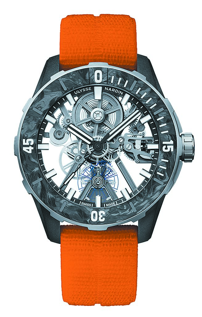 雅典表DIVER AIR潜水表总重仅52公克，是史上最轻的潜水表。（Ulysse Nardin提