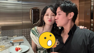 陳喬恩香港歡慶46歲生日 「嘟嘴放閃帥尪」深V洋裝美翻