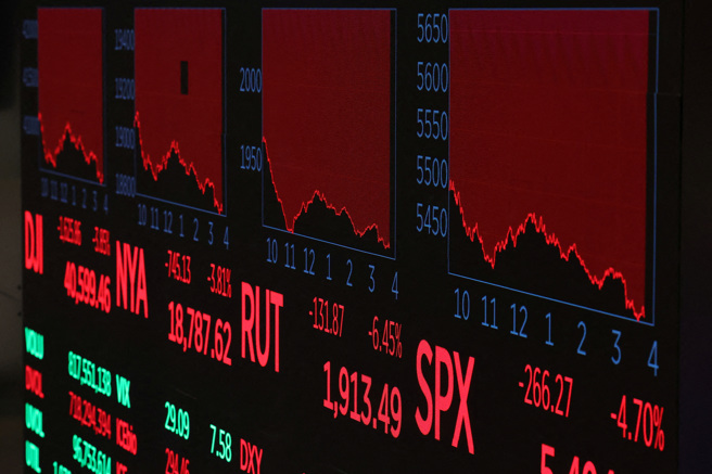 
美股两天市值蒸发6兆美元。（路透）