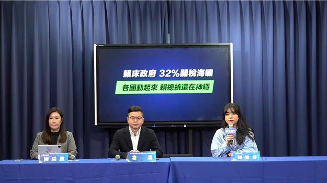 國民黨今開記者會，痛批民進黨政府反應遲鈍、賴清德總統至今神隱，令人憂心，並呼籲政府立即提出因應對策，向國人清楚交代由誰領軍談判、策略為何、短中長期因應時程又是什麼。（張睿廷攝）