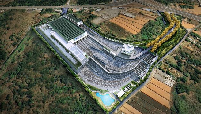 台中捷运蓝线龙井机厂模拟图。（台中市府捷工局提供／陈淑娥台中传真）