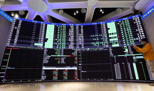 美国总统川普2日公布对等关税，全球股市重挫，7日台指期开盘崩跌。（陈俊吉摄）
