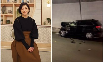 廣末涼子遭追撞送醫「車頭全毀滿地碎片」 車禍現場照瘋傳