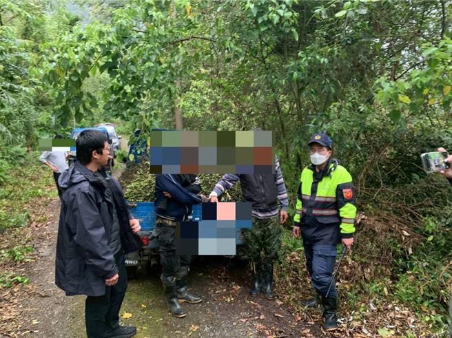 有前科的49岁汪姓男子与41岁徐姓男子，日前偷偷摸摸到花莲县万荣乡山区某槟榔园偷割122芎槟榔，下山途中遭警逮获后依法移送侦办。（凤林警分局提供／罗亦晽花莲传真）