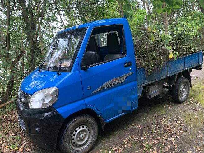 有前科的49岁汪姓男子与41岁徐姓男子，日前偷偷摸摸到花莲县万荣乡山区某槟榔园偷割122芎槟榔，下山途中遭警逮获后依法移送侦办。（凤林警分局提供／罗亦晽花莲传真）