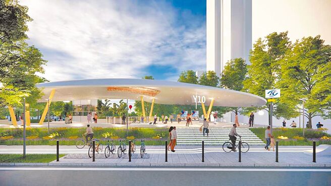 高捷黃線正施工中，高市議員許采蓁7日質詢時憂心，工期恐因美國關稅而受影響。圖為黃線Y10民族站聯開案。（高市府捷運局提供／柯宗緯高雄傳真）