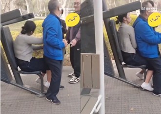 無恥老翁強搶公園健身器材　竟直接坐上陸女大腿