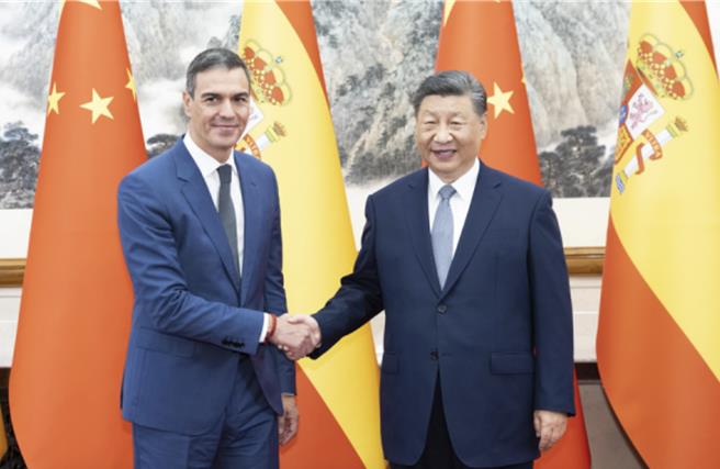 2024年9月9日下午，中國國家主席習近平在北京釣魚台國賓館會見來華正式訪問的西班牙首相桑切斯。（新華社資料照片）