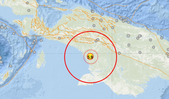 地牛翻身！印尼西巴布亞省地震規模5.9 震央在陸地
