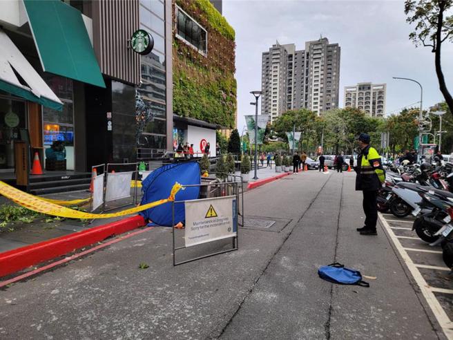 勤美诚品同一地点接连发生3起坠楼事件。（民眾提供／宝智华台中传真）