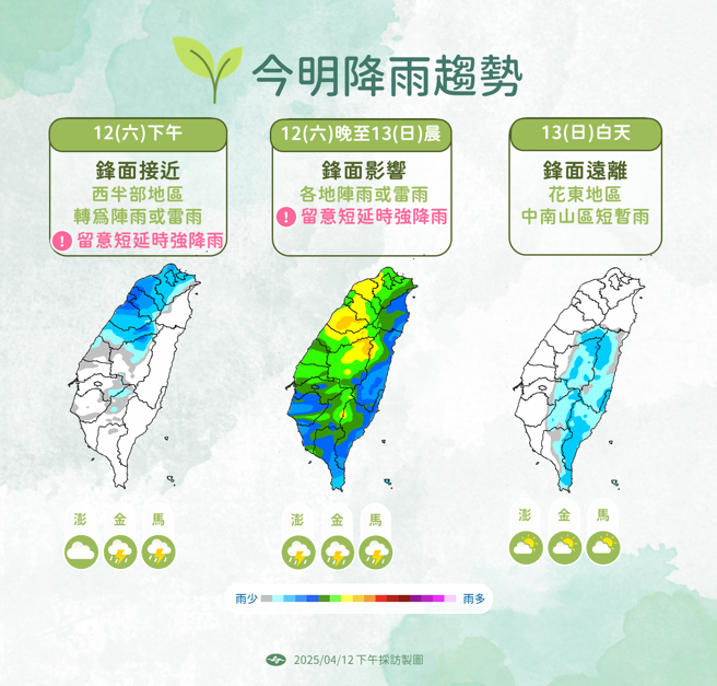 氣象署預測未來降雨趨勢。（圖／氣象署提供）