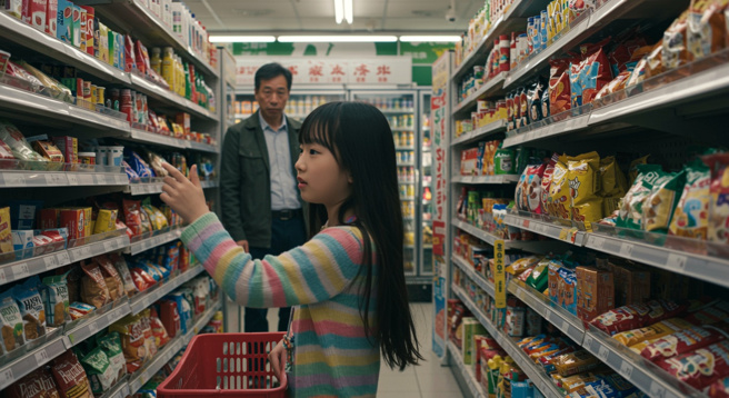 新北一名女童逛超商，险遭变态男子抓手摸下体。（示意图、与本案无关／AI生成）