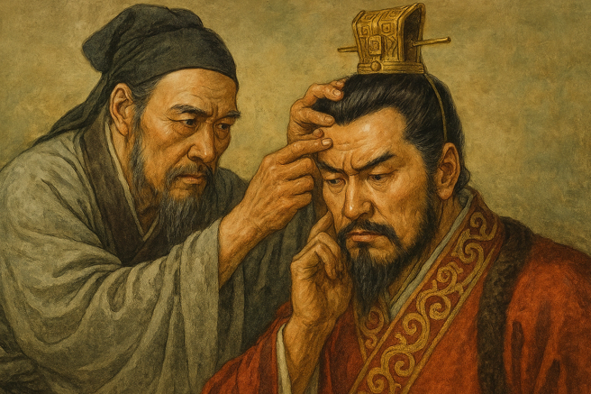 三國時期名醫華佗曾提出為曹操進行開顱手術，以根治其長年頭痛。（示意圖／AI生成）