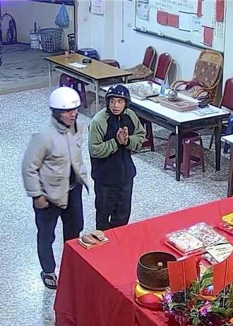 苗栗县卓兰镇先师庙武财神金牌遭窃    锁定2嫌追缉