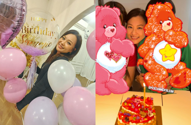 余思敏庆生照未见郑中基。（图／Threads@sammieyucm）