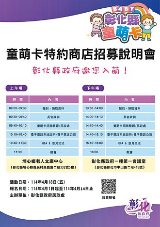 鼓勵生育 彰縣童萌卡5月底上路