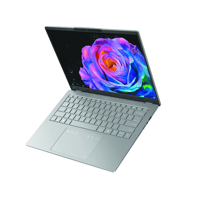 Swift  Go 14的外型简约，搭载全新Intel Core Ultra 200H系列处理器，售价4万2900元起。（宏碁提供）