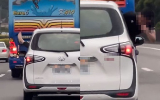 國道驚見租賃車駕駛伸腳、乘客探身 國道警：最重可罰5萬4