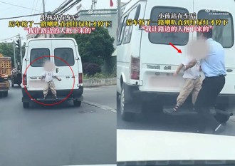 驚見貨車後方有陸小孩！ 後車狂按喇叭提醒「嚇死人」