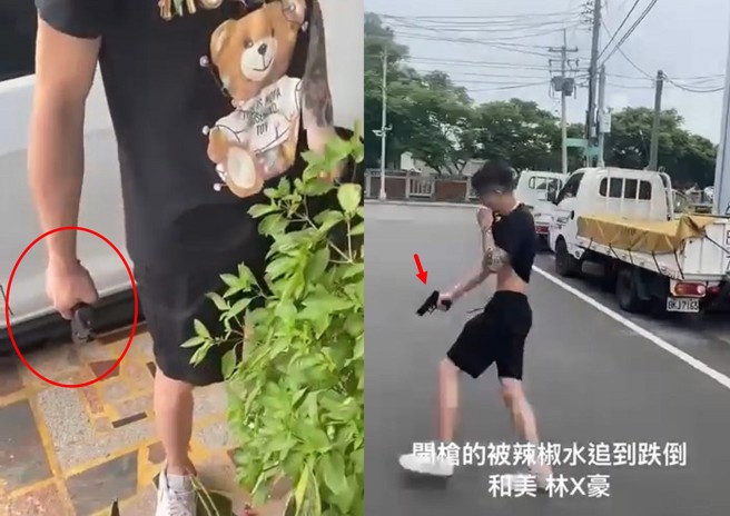 因為賣車仲介費的問題，林男不爽被討債，持空氣槍射擊債主，遭噴辣椒水反制，最終還被警方逮捕送辦。(翻攝爆料公社)