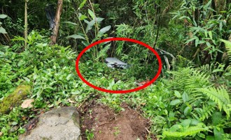 陽明山「屋頂上餐廳」旁 汽車滑落邊坡駕駛一度受困