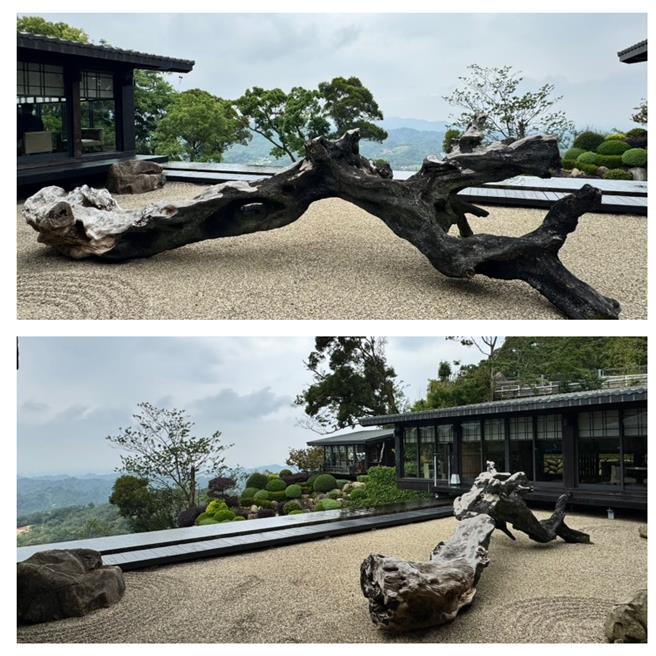 飛花落院以「木與石、竹與泥」構築空間，將四時風物融入每一處細節，這裡不只是餐廳，更是一處與自然對話的場域。（洪秀瑛攝）