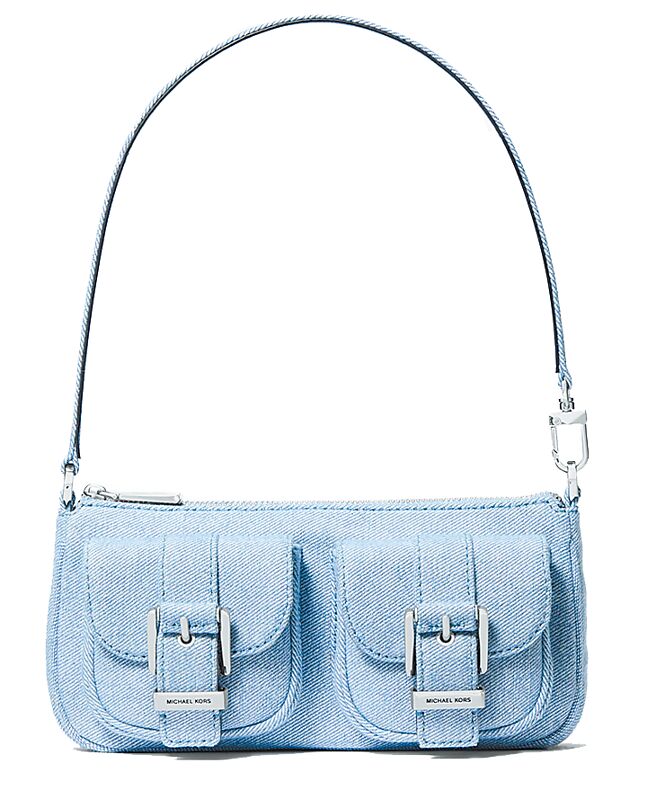 新光三越MICHAEL KORS ZOE蓝色丹寧肩背包，推荐价7900元。（新光三越提供）