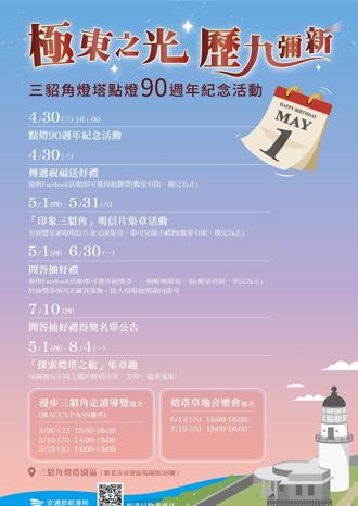 三貂角燈塔5／1迎點燈90周年 明信片集章、抽獎拿好禮