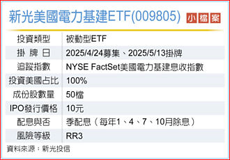 009805新光美國電力基建ETF 熱烈募集中