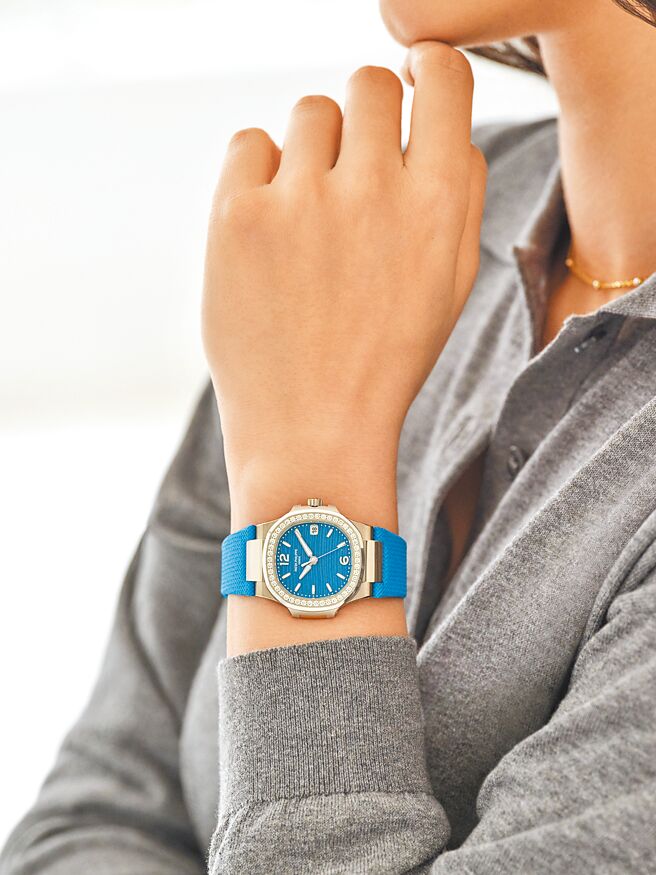 百达翡丽在今年表展只推出两款金鹰Nautilus腕表，且都是女表。（Patek Philippe提供）