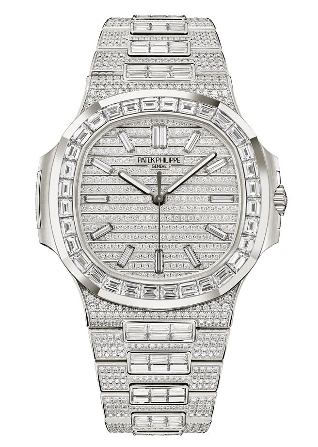 百达翡丽Nautilus编号5811/1460G-001满钻珠宝表。（Patek Philippe提供）