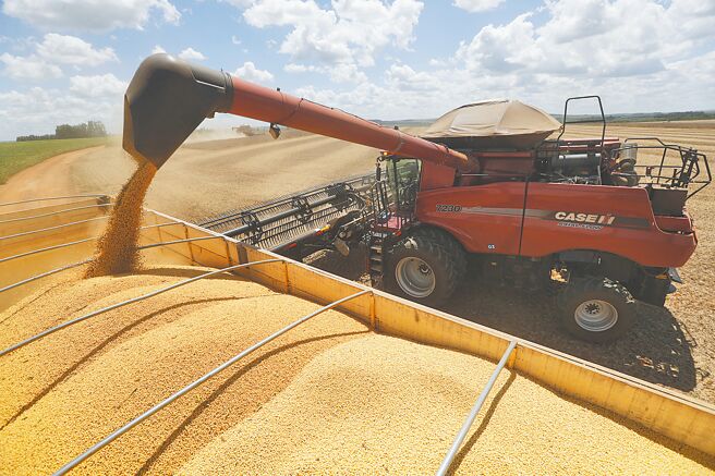 在中美关税战氛围下，巴西大豆正逐步取代美国大豆，大举进军大陆市场。4月预计有40艘巴西的大豆运输船停靠寧波舟山港。（新华社）