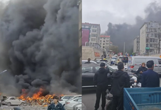 影》玻璃都被震碎！山西太原住宅区爆炸「火舌滚滚浓烟窜天」