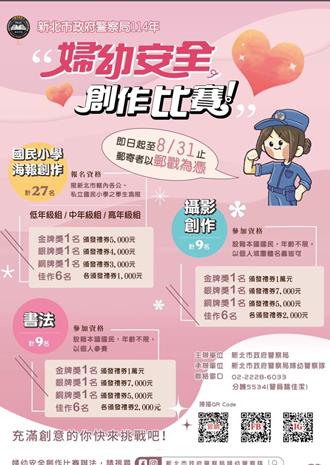 新北警婦幼安全創意競賽開跑 總獎金上看12萬邀全民發聲