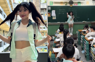 李多慧現蹤校園萌喊「考試加油！」國三生抬頭一看暴動了